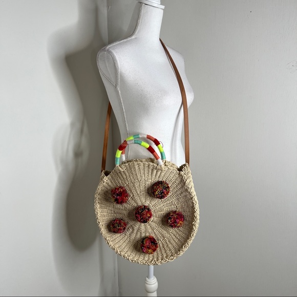 J. Crew Handbags - J.Crew Round Straw Crossover Bag NWT